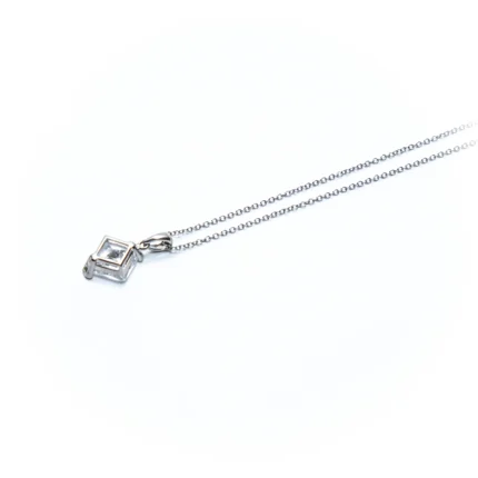 Floating Square Crystal Pendant Necklace