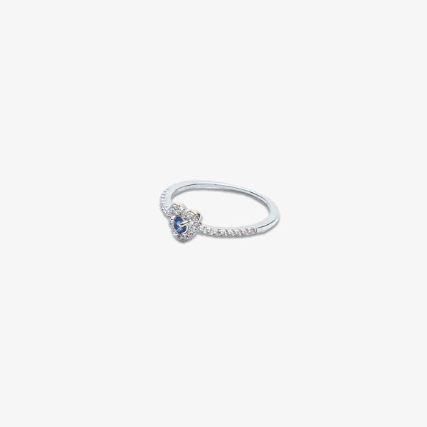 Blue Heart Halo Ring