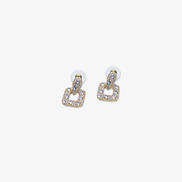 Pave Square Drop Earrings