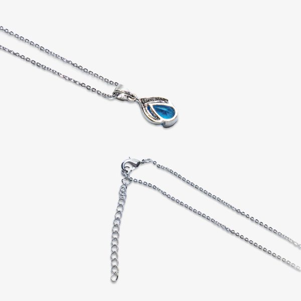 Teardrop Blue Stone Pendant Necklace